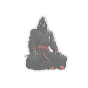 Halloween Grim Reaper listo para entrenar artes marciales - Jiu Jitsu BJJ Judo Karate - Calcomanía pegatina