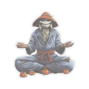 Espantapájaros de Halloween listo para entrenar artes marciales - Jiu Jitsu BJJ Judo Karate - Calcomanía adhesiva