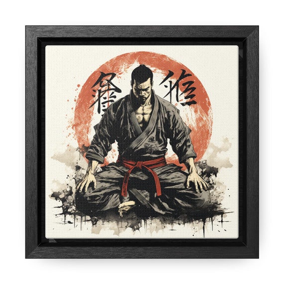 Jiu Jitsu Kanji BJJ Framed Canvas Wall Art - Etsy