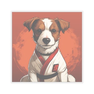 Martial Art Jack Russell Terrier - Jiu Jitsu BJJ Judo Karate - Decal Sticker