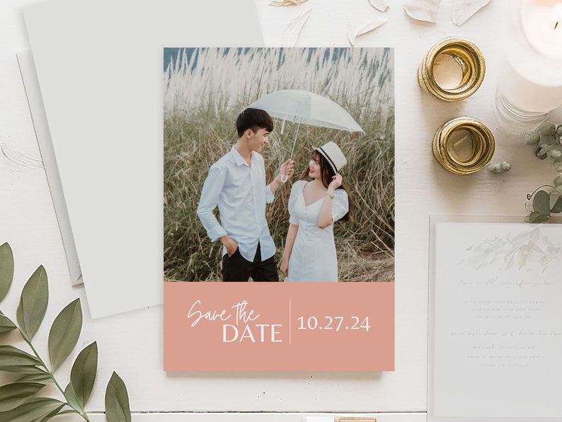 Editable save the date canva template printable instant download etsy