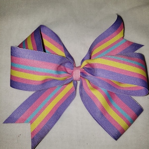 Hair bow. Pastels grosgrain ribbon 5 inch hair bow on alligator clip