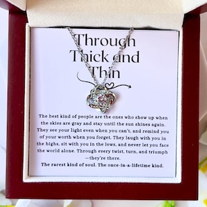 Through Thick and Thin Necklace for Best Friend Gift, Soul Sister Gift, Meaningful Gift for Her, Bestie Jewelry, Friendship Gift for Women