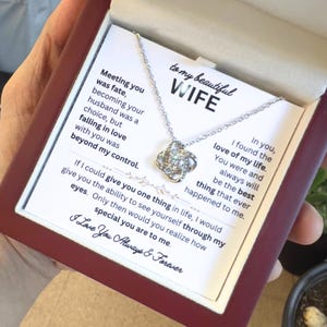 An meine Frau Halskette Geschenk von Ehemann mit Nachrichtenkarte & Geschenkbox, Romantische Geschenke für Sie, Frau Geschenk zum Jubiläum, Valentinstag Geburtstag
