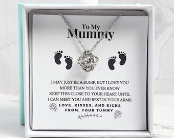 New Mom Love Knot Necklace, New Mom Gift Jewelry, Pregnancy New Mom Gift, First Time Mom Necklace, New Mommy Gift, Mom To Be Necklace