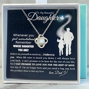 Collar para mi hija, regalo de papá, regalo para su hija, regalo de fuerza inspiradora, tarjeta con mensaje de joyería para su hija, regalo sentimental