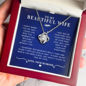Collier à ma femme, cadeau du mari avec carte de message et boîte-cadeau, cadeau d'une femme pour un anniversaire, cadeaux romantiques pour elle, anniversaire de la Saint-Valentin