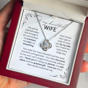 To My Wife Necklace Gift From Husband w Message Card & Gift box, Wife Gift For Anniversary, Valentine&#39;s Day Birthday, Romantic Gifts For Her