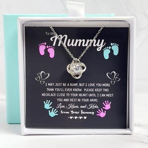 Schwangerschaft neue Mutter Geschenk, erste Mal Mutter Halskette, Halskette Geschenk für neue Mutter, Mama To Be Halskette Nachricht Karte, Schmuck für neue Mutter, 14k