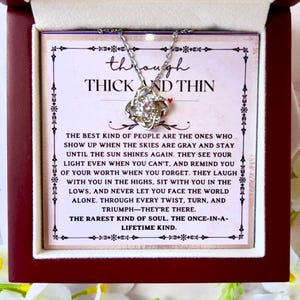 Through Thick and Thin Necklace for Best Friend, Soul Sister Gift, Meaningful Gift for Her, Bestie Jewelry, Friendship Gift for Women