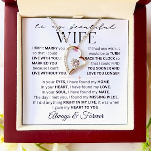 To My Wife Necklace From Husband, Wife Gift Necklace For Women Necklace For Wife , Birthday Gifts For Wife, Anniversary, Valentines Day Gift