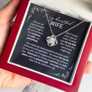 To My Wife Necklace Gift From Husband w Message Card & Gift box, Wife Gift For Anniversary, Valentine&#39;s Day Birthday, Romantic Gifts For Her