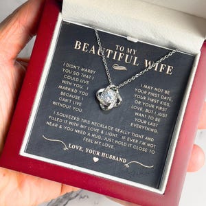 To My Wife Necklace Gift From Husband w Message Card & Gift box, Wife Gift For Anniversary, Romantic Gifts For Her, Valentine&#39;s Day Birthday