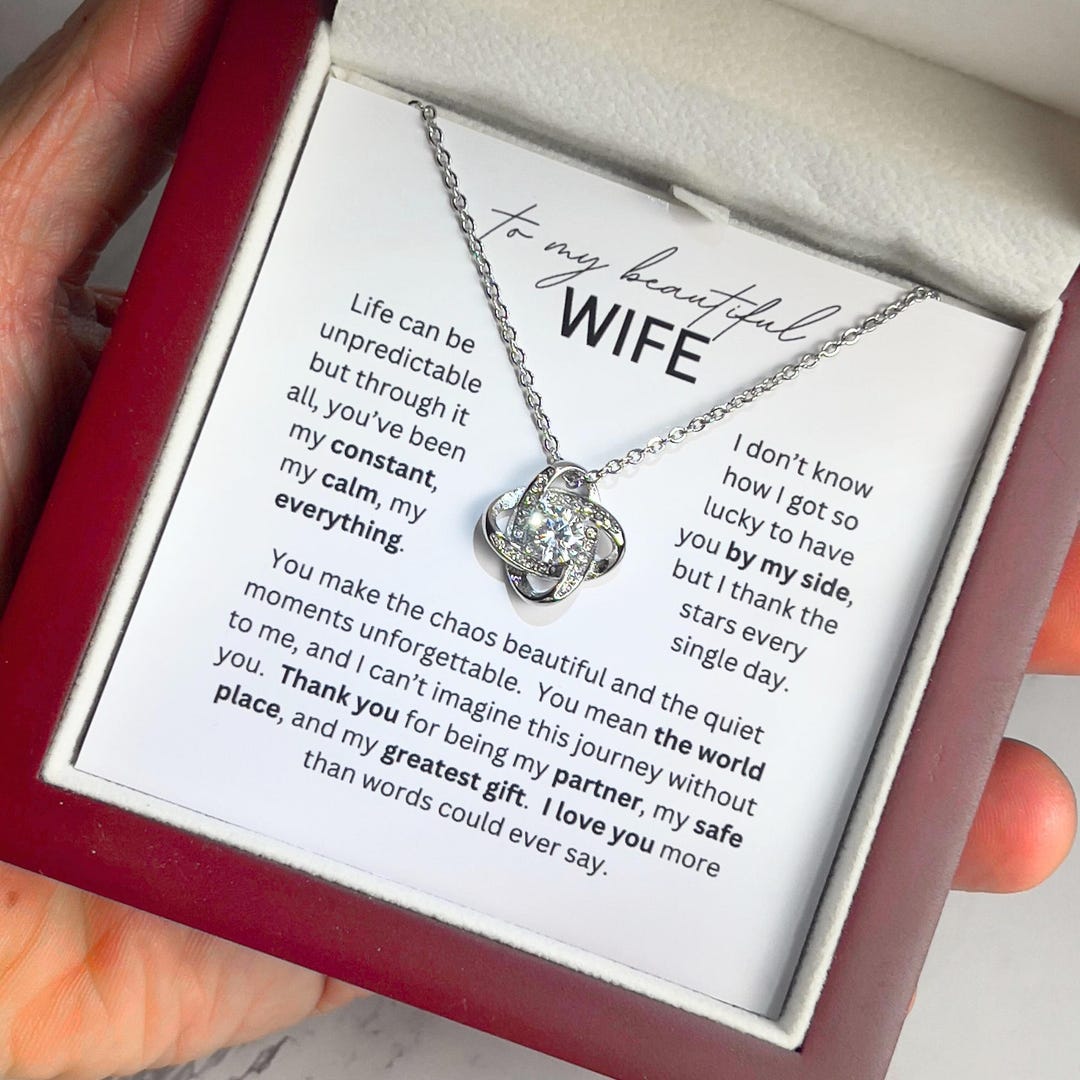 To My Wife Necklace Gift From Husband W Message Card & Gift Box, Wife ...