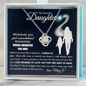 Collier cadeau de maman, cadeau fille pour elle, cadeau inspirant pour la force, carte à message bijoux fille pour ma fille, cadeau sentimental