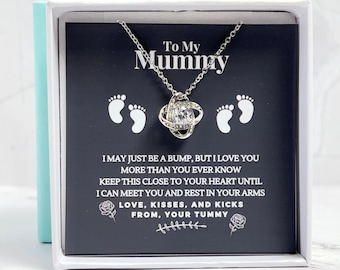 New Mom Love Knot Necklace, New Mom Gift Jewelry, Pregnancy New Mom Gift, First Time Mom Necklace, Mom To Be Necklace, New Mommy Gift