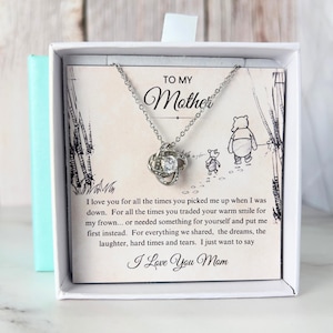 Colar para minha mãe, ideia de presente para o dia das mães, presente para mãe do filho, filha, presente de aniversário para mãe, presente para o dia das mães da filha, Ursinho Pooh, 14k