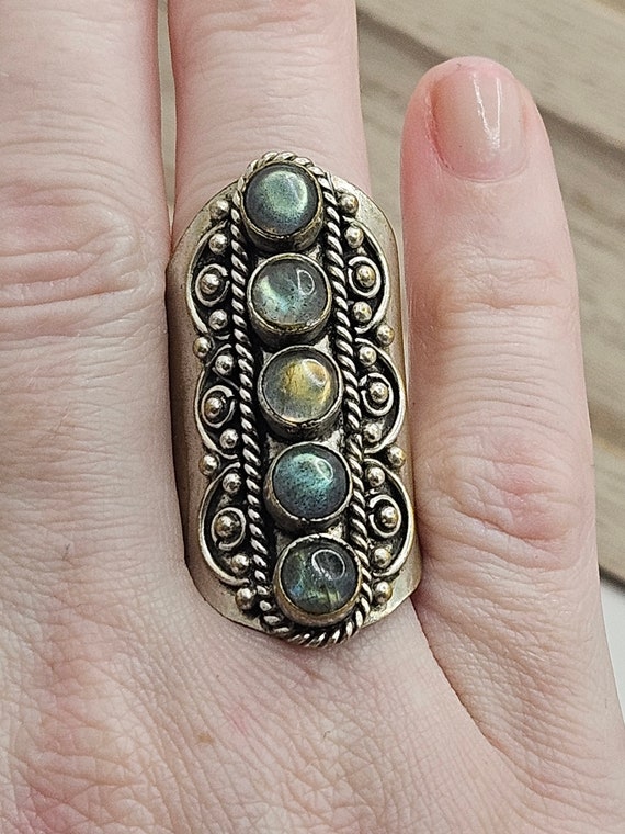 Unique Bohemian Vintage Indian Brass Over Silver N