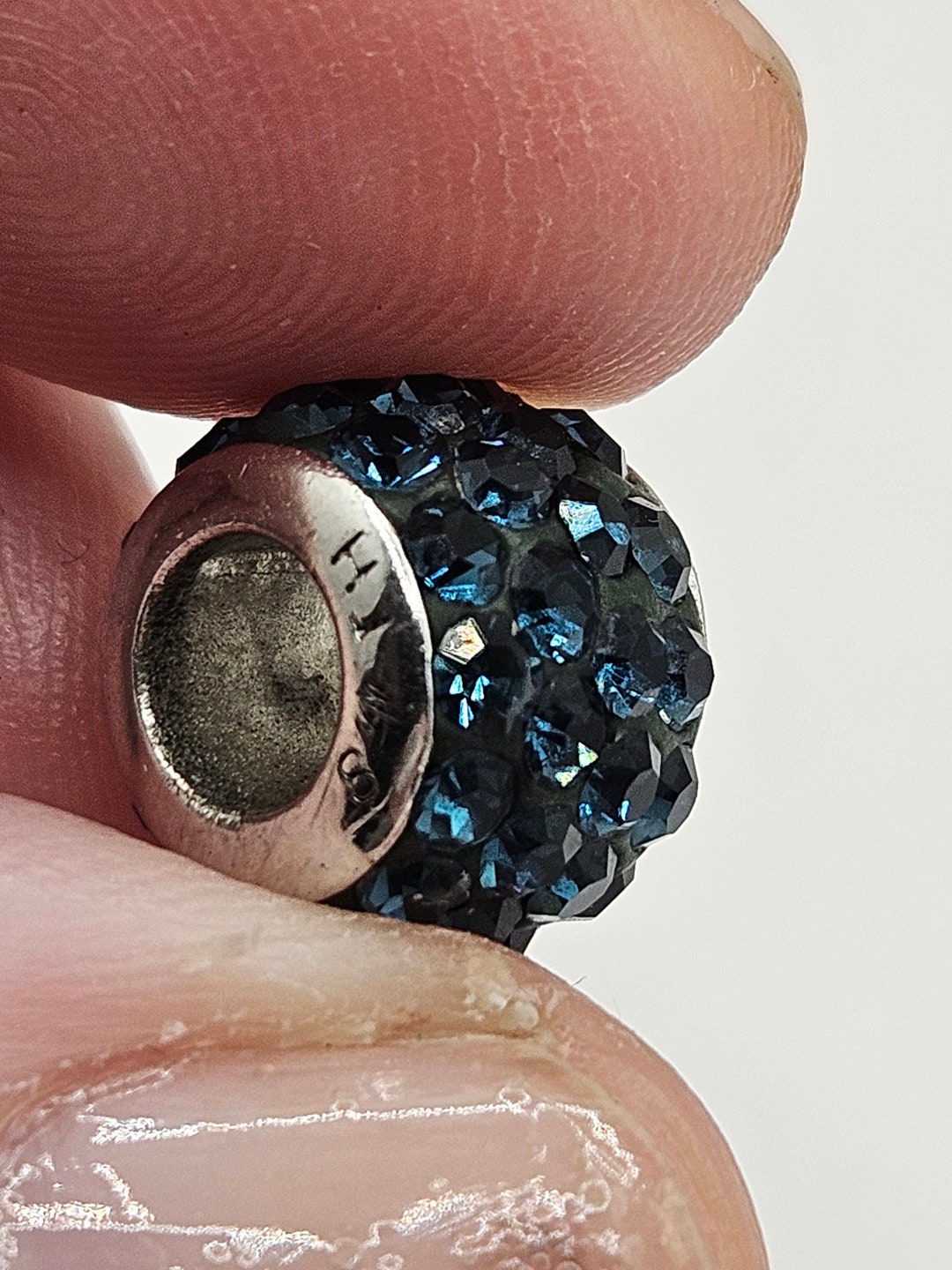 Y2k Early 2000s Signed Th Su Sterling Silver Glass RHINESTONE CHARM ...