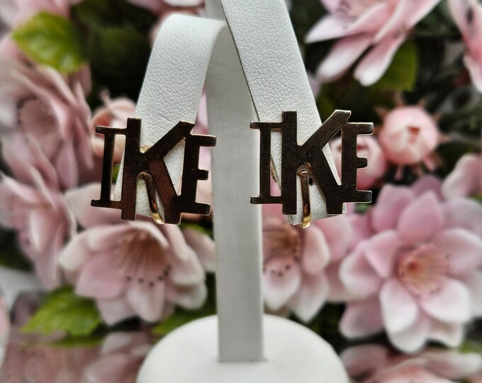 Rare Pair 1950s Mid Century Modern IKE SCREWBACK EARRINGS 1952 Gold