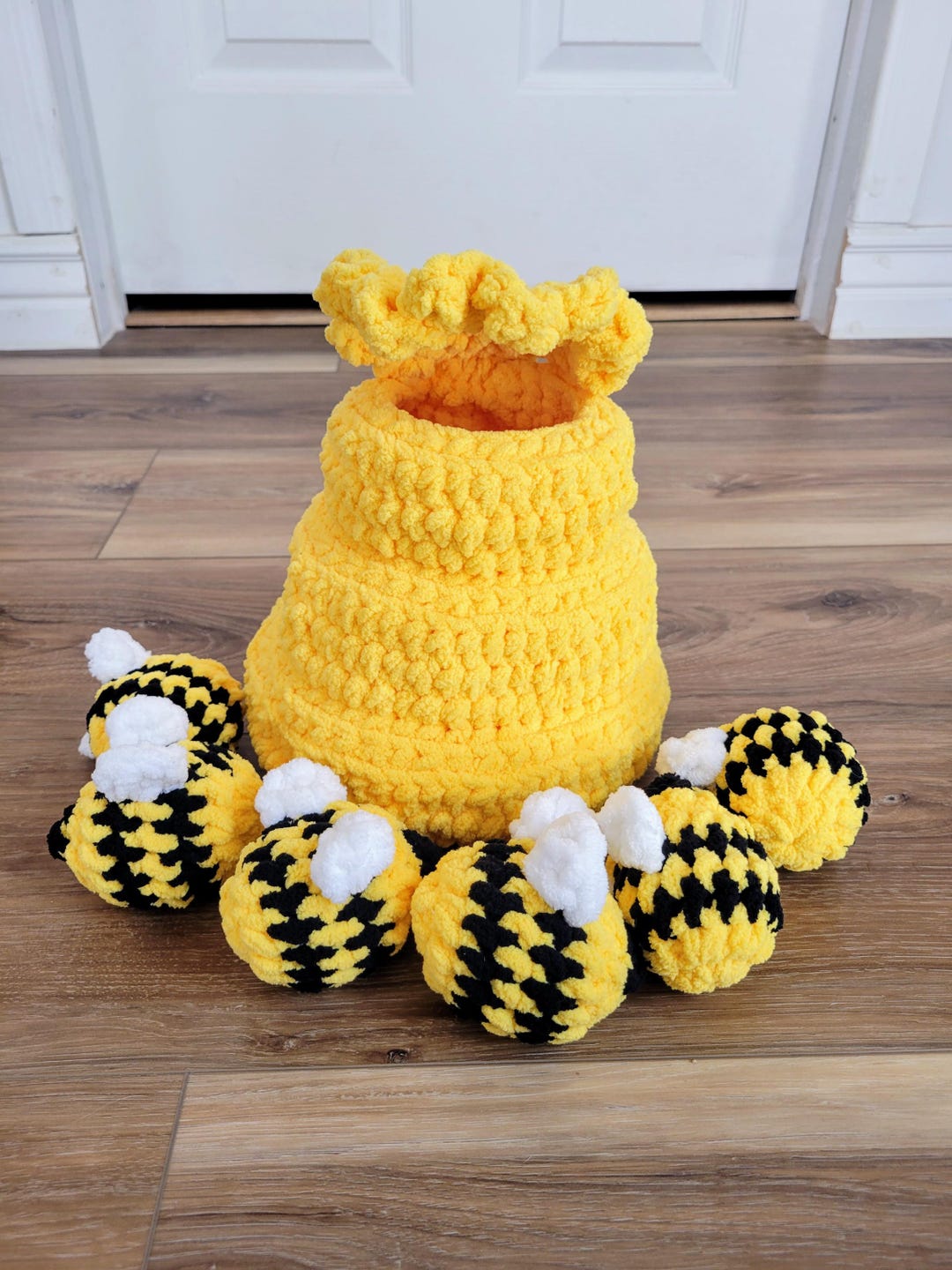 Beehive Rattle Handmade Sensory Beehive Playset: Rattle & Crinkle Bees - Etsy
