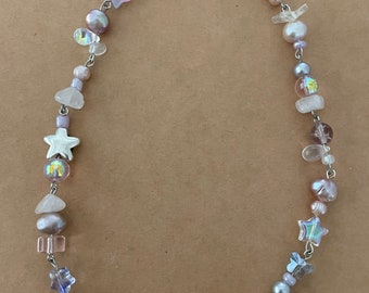purple crystal beaded choker