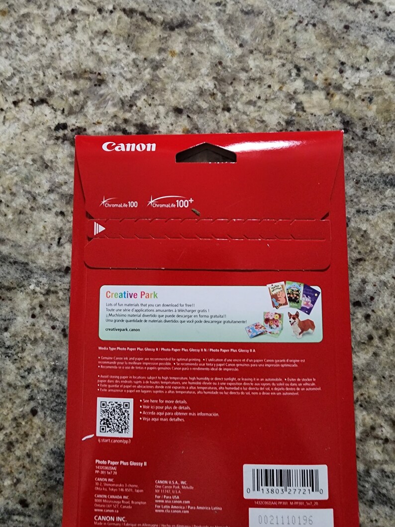 Canon Photo Paper Plus Gloss II New Etsy