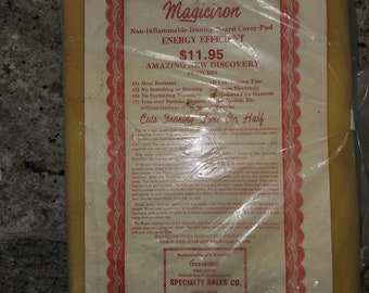 Vintage Magiciron Ironing Board Cover Pad with Dupont Teflon Coated Cover and Certificate