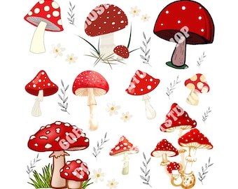 Cottagecore Mushroom PNG digital download sublimation design, trending png, hippie aesthetic dark academia png