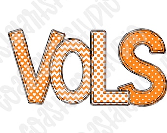 Tennessee Vols PNG doodle letters sublimation design, tn volunteers PNG, college sports graphic ut Vols design