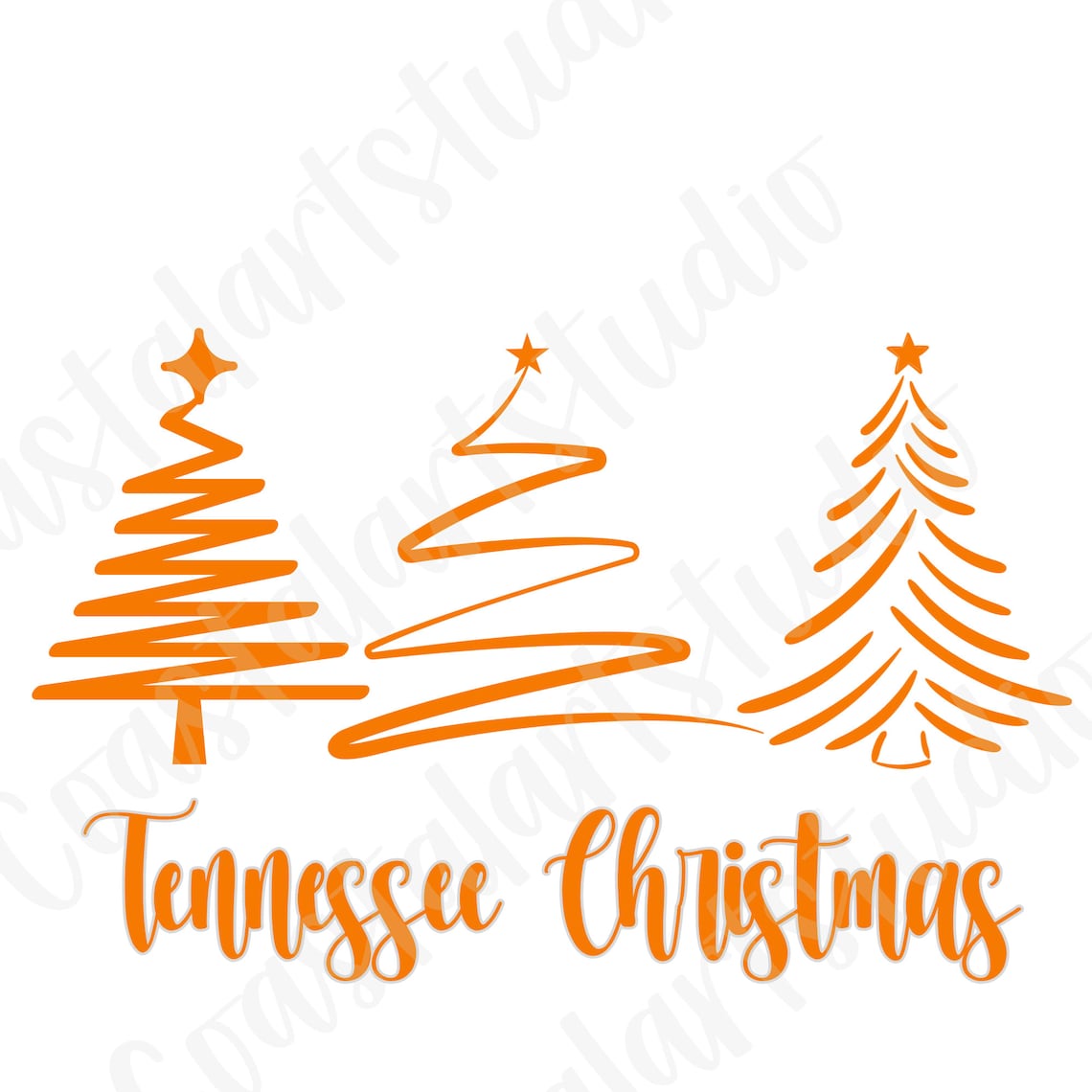 Tennessee Christmas SVG Tn Vols Orange Holiday Tree Graphic, Ut Vols ...