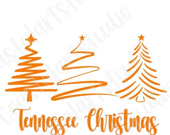 Tennessee christmas SVG tn vols Orange holiday tree graphic, ut vols svg