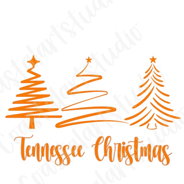 Tennessee christmas SVG tn vols Orange holiday tree graphic, ut vols svg