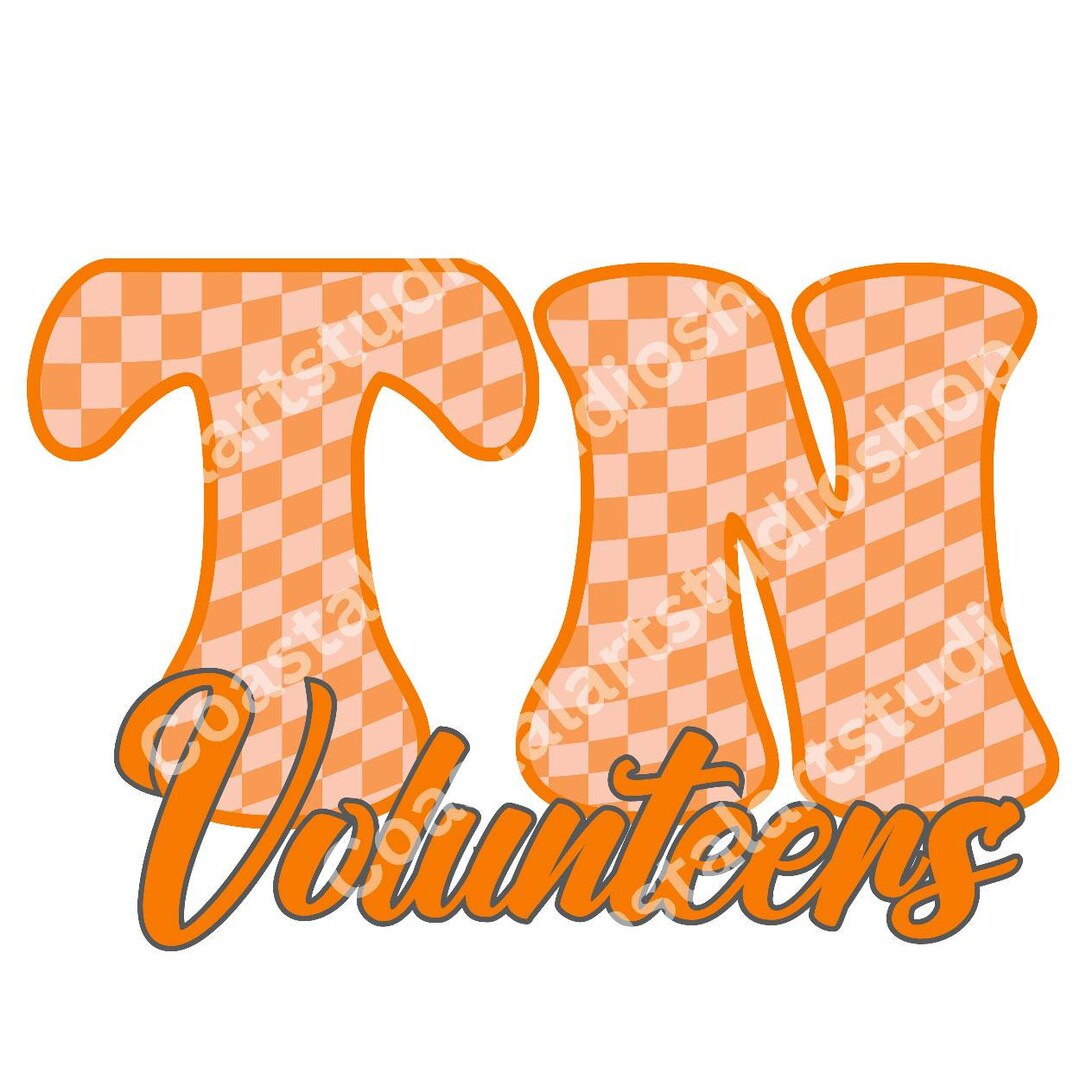 Tennessee Vols PNG Retro Checkerboard Sublimation Design TN Volunteers