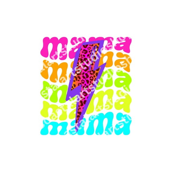 Neon mama PNG design de sublimação de relâmpago estética mamãe png