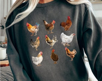 Chicken PNG cottagecore sublimation design farm life graphic chicken farmer clipart Farmcore png