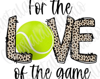 Tennis PNG leopard for the love of the game sports sublimation design cheetah print heart tennis png