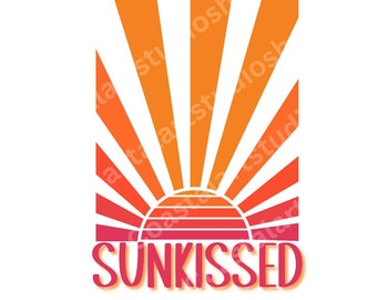 Sunkissed PNG summer sublimation design beach vibes, Coconut Girl retro sunshine graphic for shirts tumblers stickers etc, beach life png