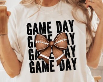 Coquette Football PNG preppy bow sublimation design sports digital graphic