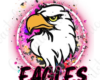 Eagles PNG neon leopard print sublimation design team mascot png sports graphic for tshirts tote bags etc cheetah print eagles png