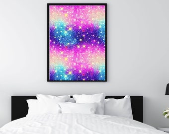Abstract Galaxy Printable Wall Art Arredamento massimalista y2k wall art, stampa estetica, arte murale digitale, arredamento camera dormitorio