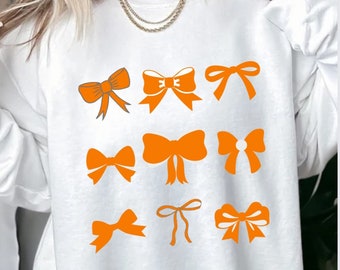 Tennessee Vols Orange Bow PNG Preppy tn volunteers Sublimation design girly Tennessee orange digital graphic coquette aesthetic png