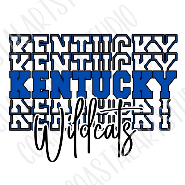 Kentucky wildcats PNG stacked font sublimation design college sports png School Spirit graphic UK wildcats digital design