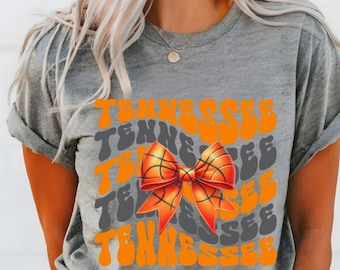 Tennessee Basketball Coquette Bow PNG tn Vols sublimation design sports mascot school spirit digital graphic