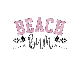 Beach Bum PNG design a sublimazione grafica estiva da spiaggia per magliette, borse, bicchieri ecc. Design del barbone da spiaggia