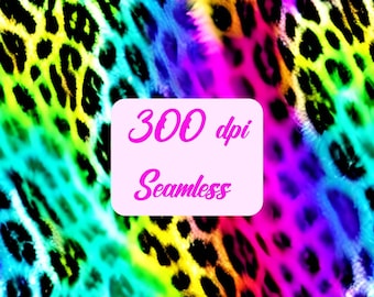 Neon Regenbogen Leopard Musterdesign, digitales Papier