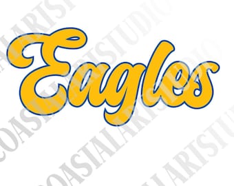 Mascota de los Eagles en formato PNG para sublimación. Diseño gráfico de la mascota del equipo deportivo para camisetas, bolsas de tela, vasos, etc. Animadora de los Eagles en formato PNG.