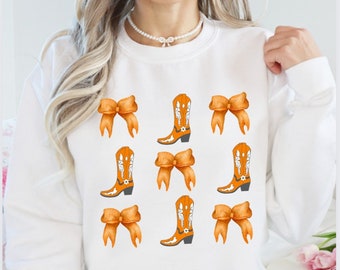 Tennessee Vols Orange Bow Cowgirl Boot PNG tn vols sublimation design college sports Tshirt design digital graphic