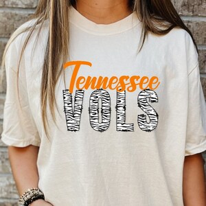 Tennessee Vols PNG diseño de sublimación de estampado animal cebra tn vols gráfico tn voluntarios Diseño de camiseta