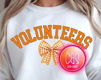 Tennessee Vols PNG coquette ut vols Orange white sublimation design college gameday digital download